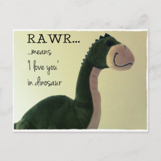 Cartão Postal Dino Postcard RAWR significa "Eu te amo" em dinoss