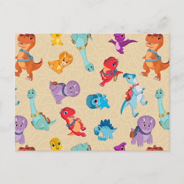 Cartão Postal Dino Ranch | Um Padrão de Aventura de Dinossauro (Frente)