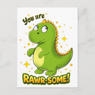 Cartão Postal Dino RAWR-SOME Charme