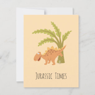 Cartão Postal Dinossaur Dino Peeing Jurassic Fern