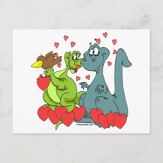 Cartão Postal Dinossauro Amor (Frente)