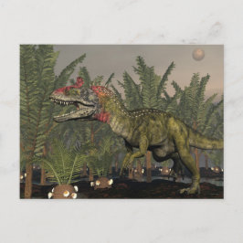 Cartão Postal dinossauro Cryolophosaurus - renderização 3D