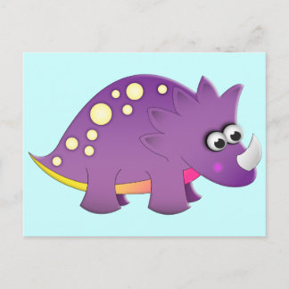 Cartão Postal Dinossauro de Cartoon Bonito