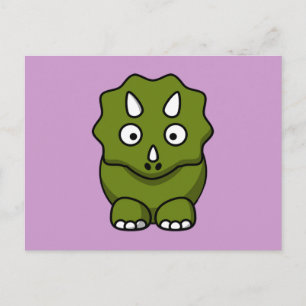 Cartão Postal Dinossauro de Cartoon Verde