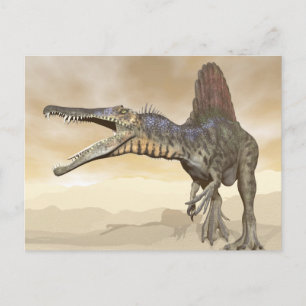 Cartão Postal Dinossauro do espinossauro no deserto - renderiza