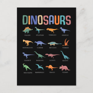 Cartão Postal Dinossauro Educação Tricerátops Stegosaurus Tre
