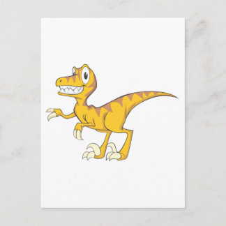 Cartão Postal Dinossauro Feliz Velociraptor