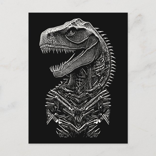 Cartão Postal Dinossauro Gótico T-Rex (Frente)