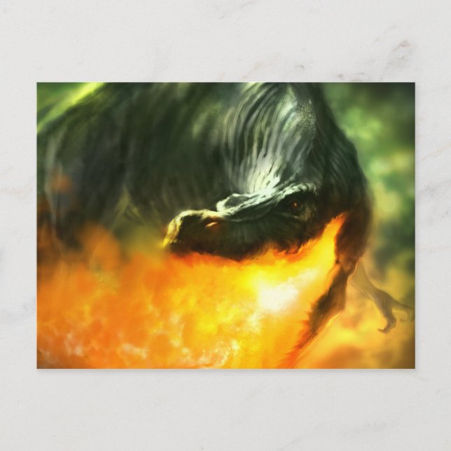 Cartão Postal Dinossauro ou Dragão Respiratório de Michael Maher (Frente)