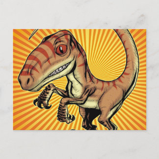 Cartão Postal Dinossauro Raptor Velociraptor por Marco D Carillo