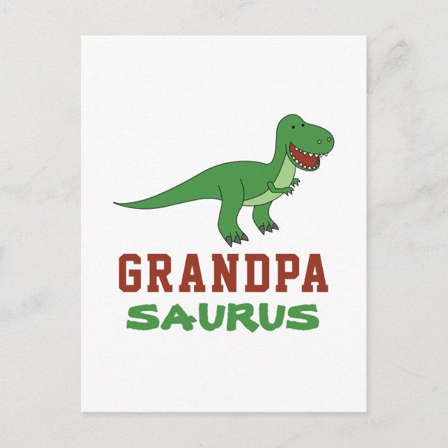 Cartão Postal Dinossauro T-Rex Dino Avô Abuelo Grandpasauro (Frente)