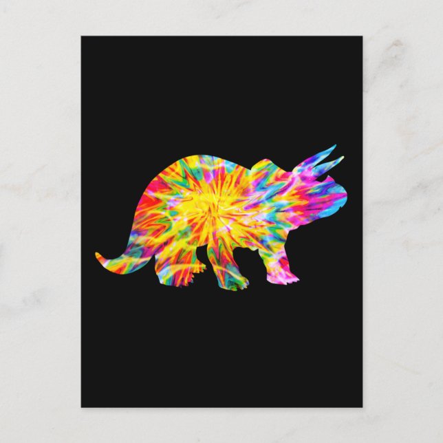 Cartão Postal DINOSSauro TIE DYE (Frente)