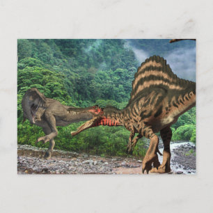 Cartão Postal Dinossauro Tyrannosaurus Spinosaurus