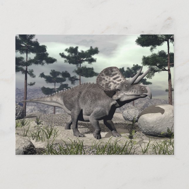 Cartão Postal dinossauro Zuniceratops - renderização 3D (Frente)