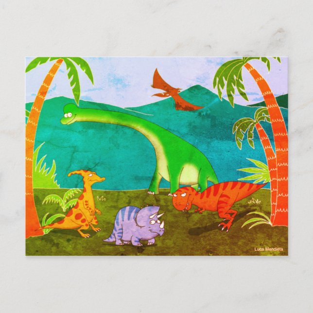 Cartão Postal Dinossauros (Frente)