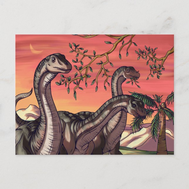 Cartão Postal Dinossauros em Dusk (Frente)
