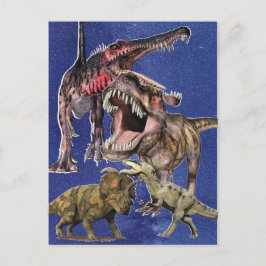 Cartão Postal Dinossauros pré-históricos T-Rex Boys