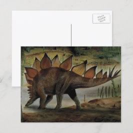 Cartão Postal Dinossauros Vintage, Estegossauro, Cauda com Espin