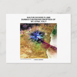 Cartão Postal Dióxido De Enxofre Erupção Da Pluma Mt. Etna Itáli