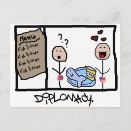 Cartão Postal Diplomacia: Peixes e Chips
