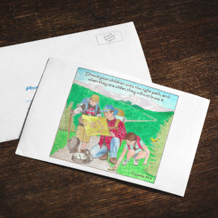 Cartão Postal Direcione os filhos para o caminho certo, inspiraç