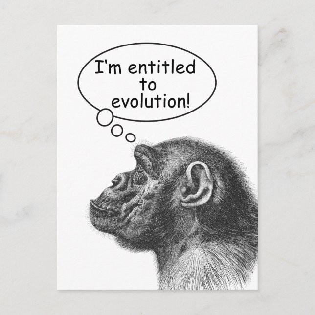 Cartão Postal Direito da evolução do grande macaco (Frente)