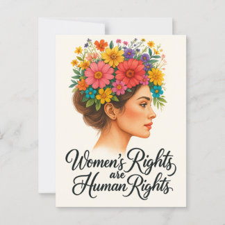 Cartão Postal Direitos das mulheres são um empoderamento floral