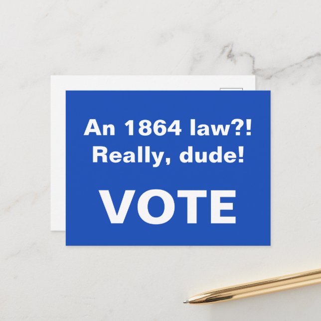 Cartão Postal Direitos Reprodutivos Lei Arizona 1864 (Frente/Verso In Situ)