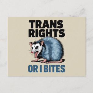 Cartão Postal Direitos Trans Ou Eu Morde Gay Divertido Orgulho L