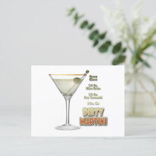 Cartão Postal Dirty Martini Cocktail Recebe Arte