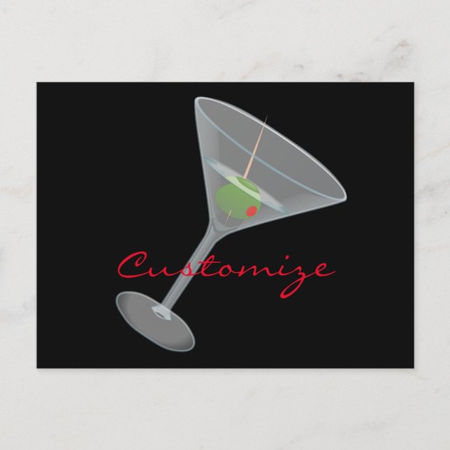 Cartão Postal Dirty Olive Martini Thunder_Cove (Frente)