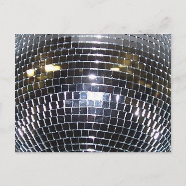 Cartão Postal Disco Ball Retro 70s Dance Music (Frente)
