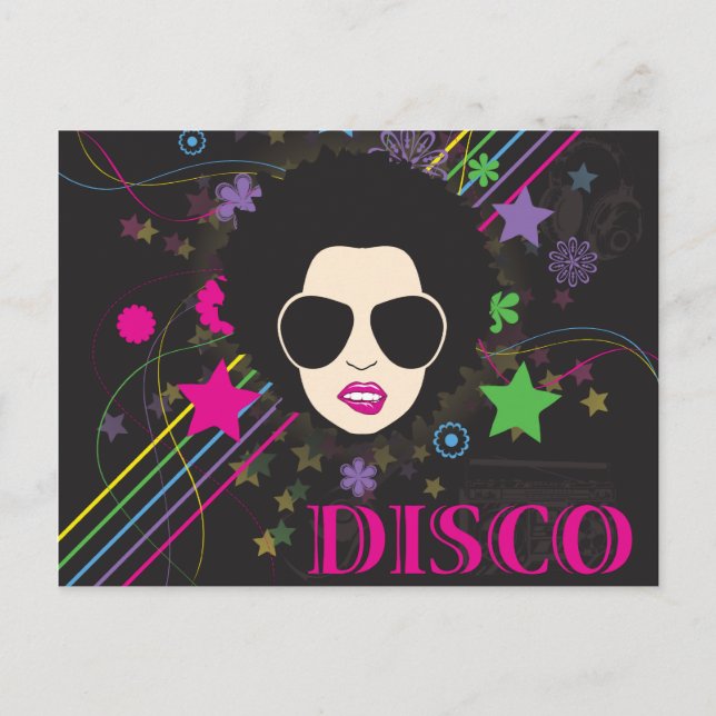 Cartão Postal Disco ~ Disco Queen Funky 1980s 80s Música (Frente)