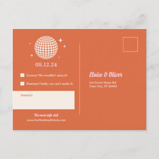 Cartão Postal Disco nos anos 70 reproduz casamentos coloridos co