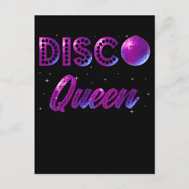 Cartão Postal Disco Queen Dancing 70s 80s 90s Music Love (Frente)