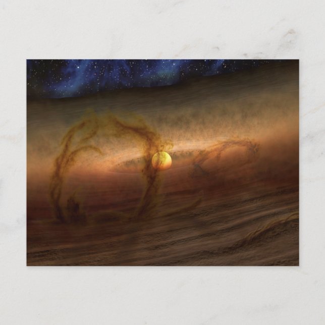 Cartão Postal Discos de material de formação de planetas que cir (Frente)