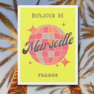 Cartão Postal discoteca amarela de férias em Marselha França