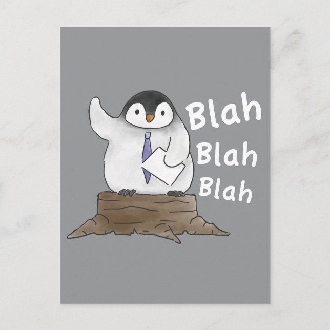 Cartão Postal Discurso de Pinguim  (Frente)