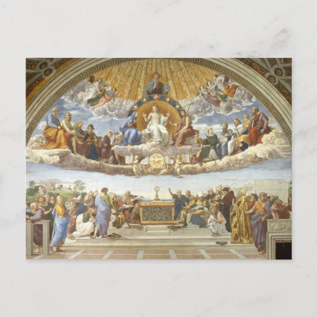 Cartão Postal Disputação do Sacramento Sagrado, Raphael Sanzio (Frente)