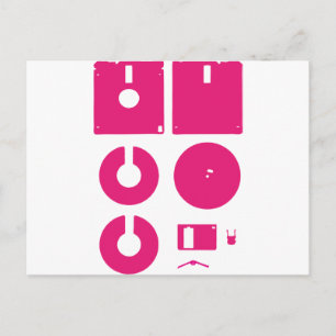 Cartão Postal Disquete desmontado 1,44 pol