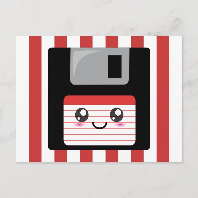 Cartão Postal Disquete Kawaii (Frente)