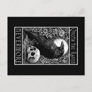 Cartão Postal Disse o Corvo - Nunca Mais - arte de Edgar Allan P