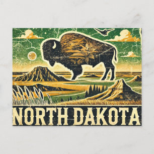 Cartão Postal Distante Grunge (Dakota do Norte)