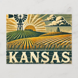 Cartão Postal Distante Grunge do Nebraska