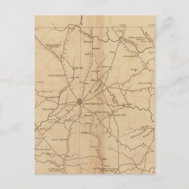 Cartão Postal Distrito de Chester, Carolina do Sul (Frente)