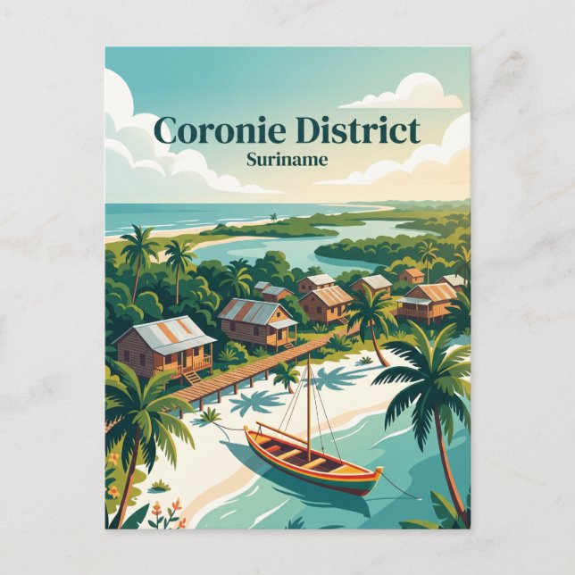 Cartão Postal Distrito de Coronie Suriname (Frente)