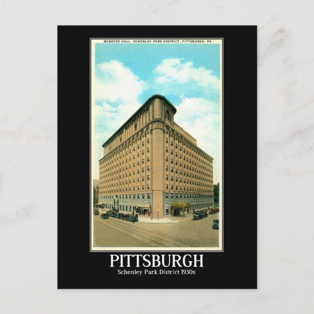 Cartão Postal Distrito de Pittsburgh Schenley Park, 1930 (Frente)