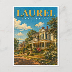 Cartão Postal Distrito Histórico de Laurel Mississippi GeoSaga