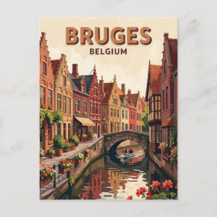 Cartão Postal distrito histórico do canal de Bruges Bélgica