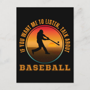Cartão Postal Dito engraçado de beisebol Silhueta vintage jogado